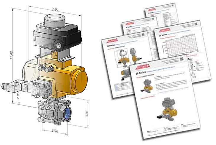 Actuated Valve Assembly CAD Models and Datasheets