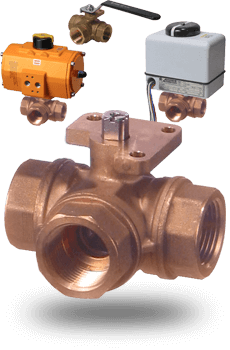 Manual and Actuated Brass 3-way ball Valves