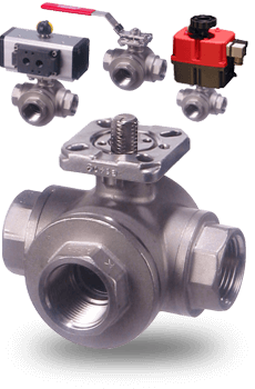 Manual and Actuated stainless steel 3-way ball Valves