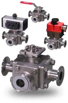 Sanitary 3-way Steam Valves sanitary clamp 3-way ball valve for steam